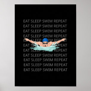 Swimmer Simma Kärlek Funny Swimming Boy Sport Poster