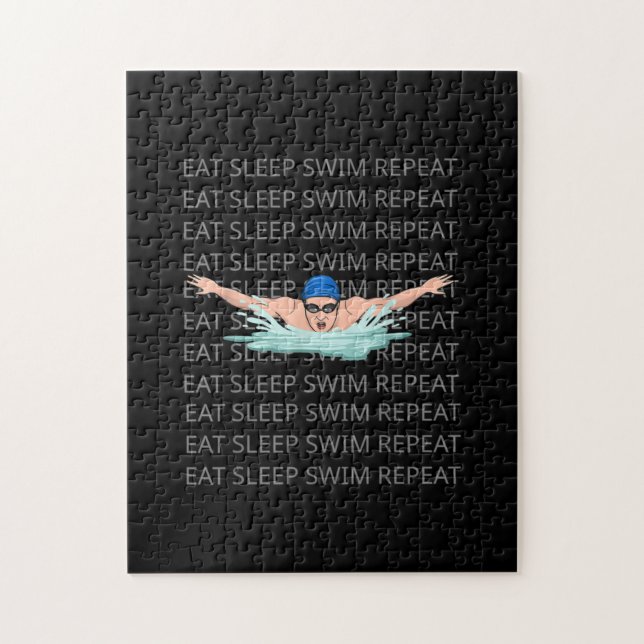 Swimmer Simma Kärlek Funny Swimming Boy Sport Pussel (Vertikal)