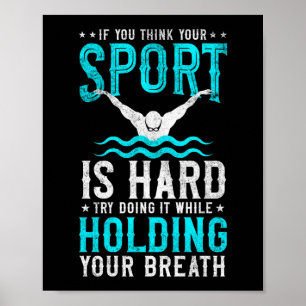Swimmer Simma som håller din andningsfjäder Poster