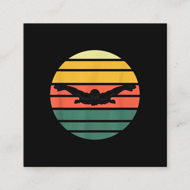 Swimmer Simma Swimming av fjäril Fyrkantigt Visitkort (Framsida)