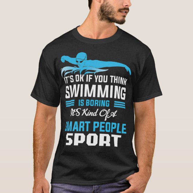 Swimmer simmar simmande idrottsgåva i bassäng t shirt (Framsida)