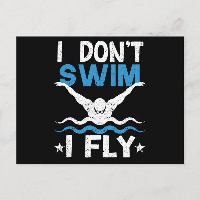 Swimmer Swimming Butterfly Water Sports I Vykort (Framsida)