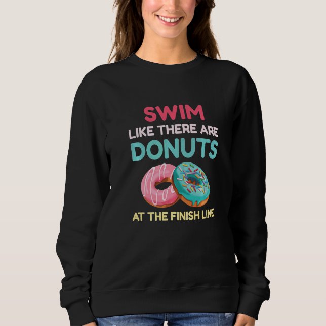 Swimmer Swimming Donut Simma Coacher T Shirt (Framsida)