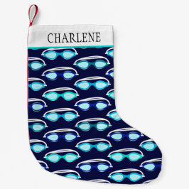 Swimmer Swimming Goggles Patterned Liten Julstrumpa