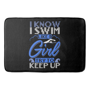 Swimmer Swimming Simma Sport Gift Badrumsmatta