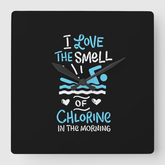 Swimmer Swimming Simma Sport Gift Fyrkantig Klocka (Framsida)