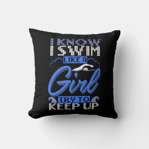 Swimmer Swimming Simma Sport Gift Kudde