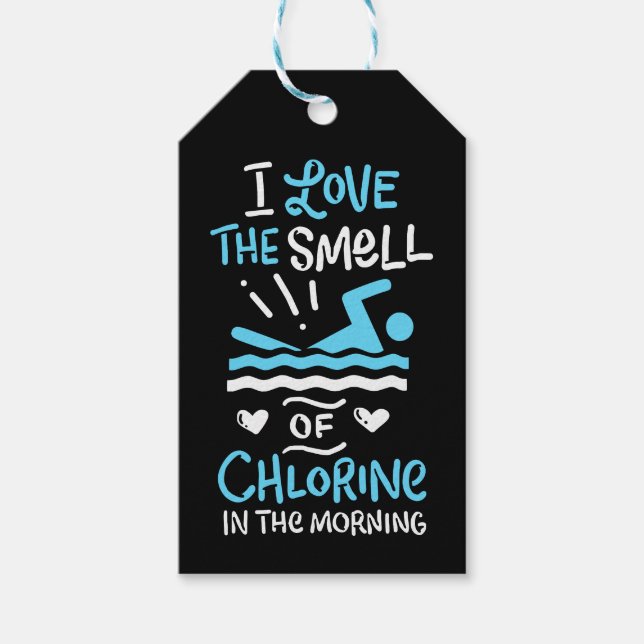 Swimmer Swimming Simma Sport Gift Presentetikett (Framsidan)