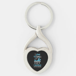 Swimmer Swimming Simma Sport Gift Twisted Heart Silverfärgad Nyckelring