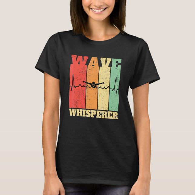 Swimmer Swimming Wave Whisperer T Shirt (Framsida)