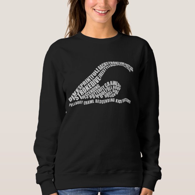 Swimmer Typography Roligt Simma Swimming Coach Man T Shirt (Framsida)