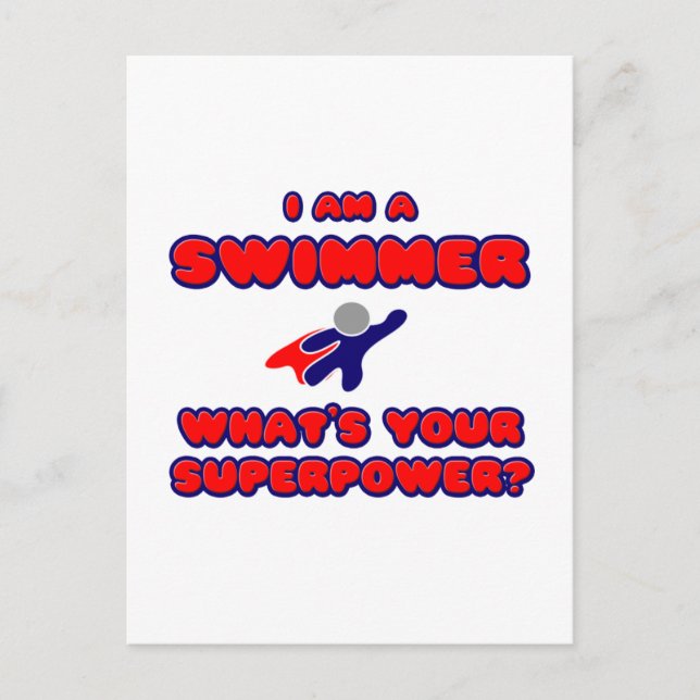 Swimmer.. Vad är din supermakt? Vykort (Framsida)