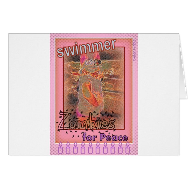 "Swimmer Zombies for Peace" Hälsningskort (Framsidan Horizontal)