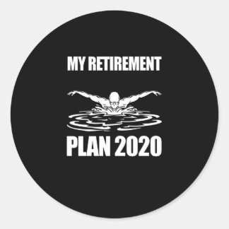 Swimming Älskare| My Pension Swimming Plant 2020 Runt Klistermärke