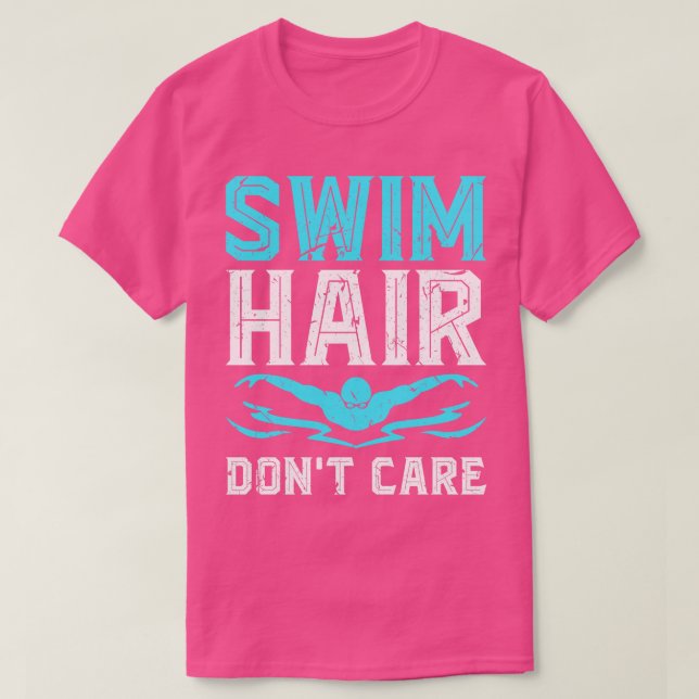 Swimming Älskare Simma Hair T Shirt (Design framsida)