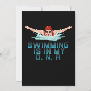 Swimming är min DNA Swimming Älskare Funny Swimmer Julkort