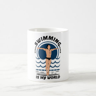 Swimming är min värld - Swimmer in Speedo Kaffemugg