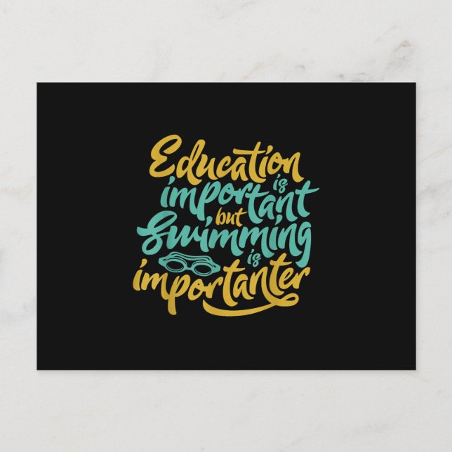 Swimming är viktigt att simma hos nykomlingar Älsk Meddelande Vykort (Framsida)