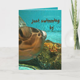 Swimming av havsköldpadda med Fars dag Kort