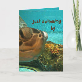 Swimming av havsköldpadda med Fars dag Kort