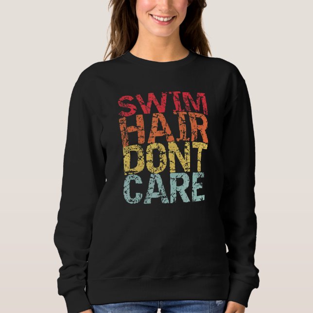 Swimming Bassäng Diving Sport Swimmer Simma Hair D T Shirt (Framsida)