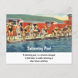 Swimming Bassäng Helg Vykort