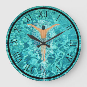 Swimming Bassäng Large Clock Stor Klocka