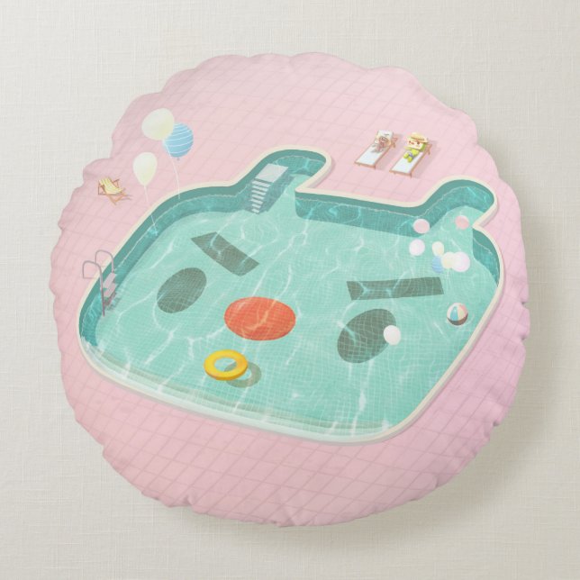 Swimming Bassäng Rund Kudde (Framsidan)