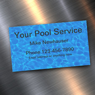 Swimming Bassäng Service Magnets Magnetiska Visitkort