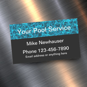 Swimming Bassäng Service Magnets Magnetiska Visitkort