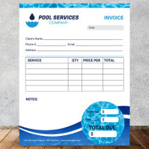 Swimming Bassäng Services Fakturaformulär