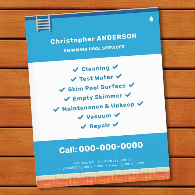 Swimming Bassäng Services Flyer (Swimming Pool Services Flyer)