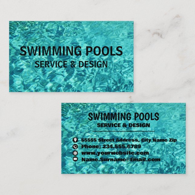 Swimming Bassäng Services Visitkort (Fram/baksida)