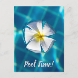 Swimming Bassäng Sparkling Vatten med Flower-gåva Helg Vykort