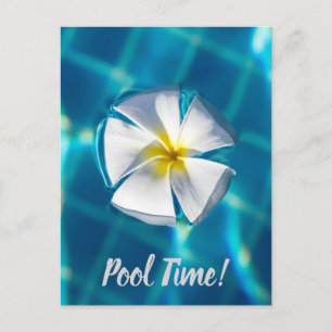 Swimming Bassäng Sparkling Vatten med Flower-gåva Helg Vykort