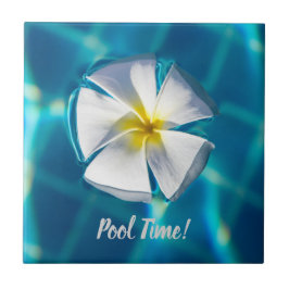 Swimming Bassäng Sparkling Vatten med Flower-gåva Kakelplatta
