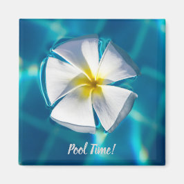 Swimming Bassäng Sparkling Vatten med Flower-gåva Magnet