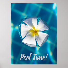 Swimming Bassäng Sparkling Vatten med Flower-gåva Poster