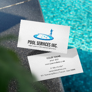 Swimming Bassäng Städning professionell Visitkort