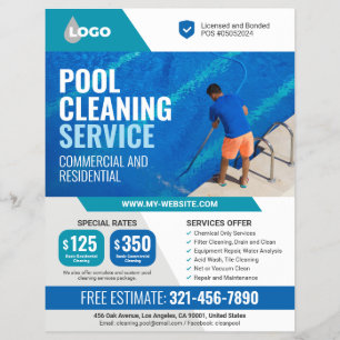 Swimming Bassäng Städning Services Reklamblad