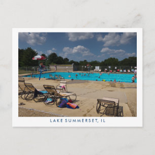 Swimming Bassäng Summertime Sjö Summerset, Illinoi Vykort