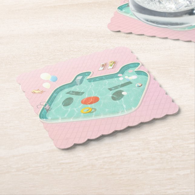 Swimming Bassäng Underlägg Papper (Vinklad)