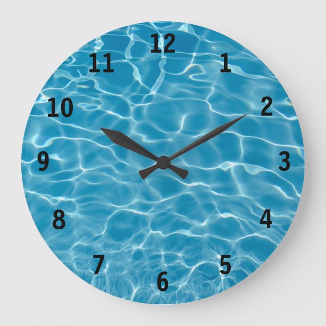 Swimming bassäng vatten Clock Stor Klocka (Framsida)