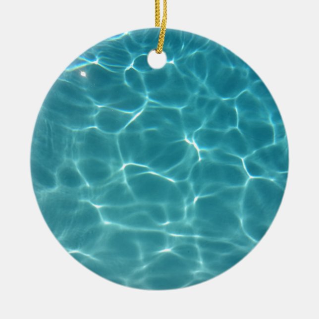 Swimming Bassäng Vatten Julgransprydnad Keramik (Framsidan)