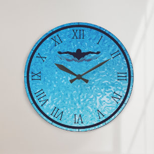 Swimming Bassäng Vatten Stor Klocka