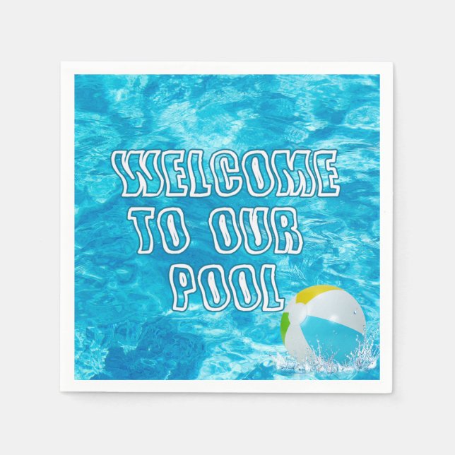 Swimming Bassäng Welcome Napkins Pappersservett (Framsidan)