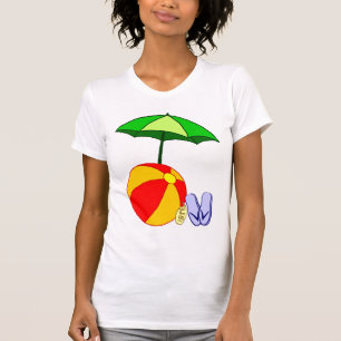 Swimming Beach Boll Umbrella Tee Shirt