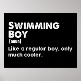 Swimming Boy Funny Definition Siwmmer Poster