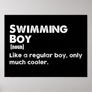 Swimming Boy Funny Definition Siwmmer Poster