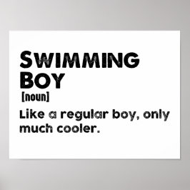 Swimming Boy Funny Definition Swimmer Poster